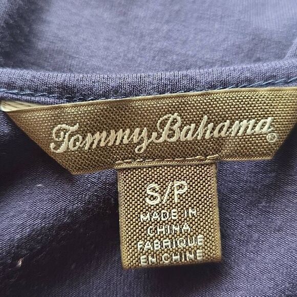 Tommy Bahama Tambour Navy Tank Dress w/ Tulip Hem, Maxi,  EUC, S - Picture 7 of 8